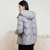 玳莎熔岩灰连帽羽绒服女2024年冬季新款时尚简约保暖白鸭绒外套  ED41303 商品缩略图3