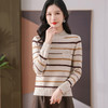 CC-101-59053半高领条纹打底女秋冬新款洋气羊毛针织内搭小上衣厚款短款毛衣女 商品缩略图2