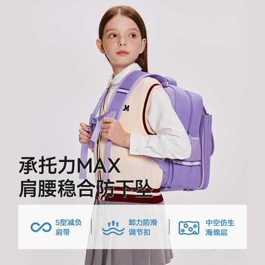 英氏儿童多功能减负轻便书包男生女生上学书包中小学生减负书包 商品图2