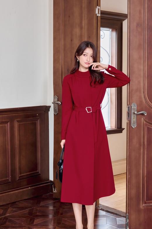 Le Malene 红色收腰风衣式连衣裙 19040 商品图4