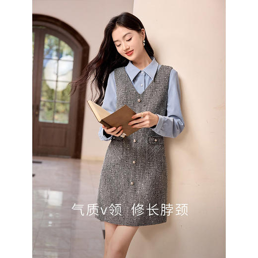 【专属特价】熙世界小香风背心裙连衣裙2025秋冬新款精致粗花呢名媛气质裙子 商品图1