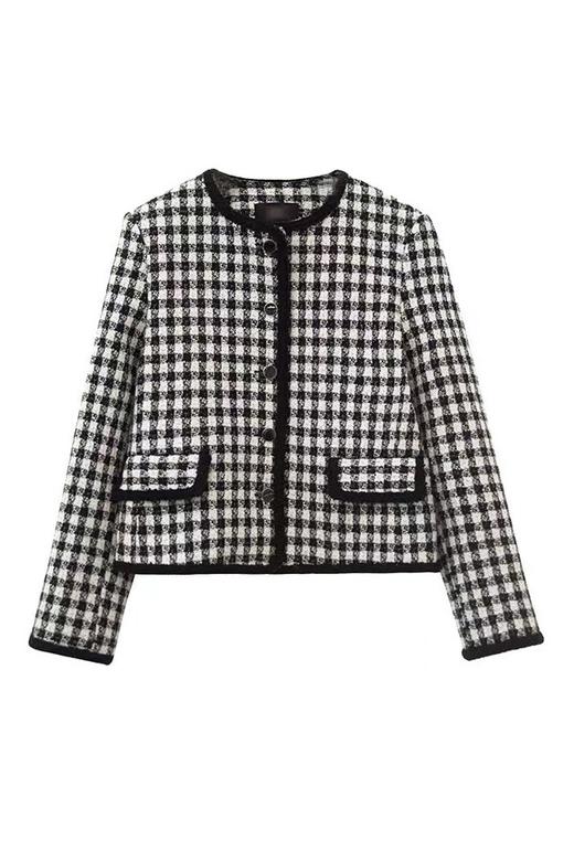 Le Malene 气质小香圆领格外套 13568 商品图4