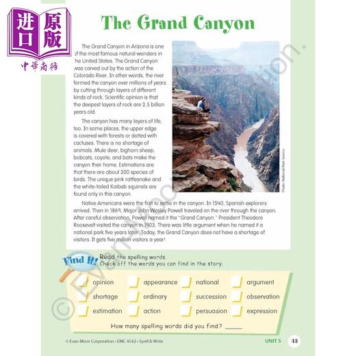 【中商原版】技能铅笔刀 拼写练习册 六年级 Skill Sharpeners Spell and Write Grade 6 英文原版进口 儿童教材教辅 小学课程 商品图2