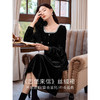 【专属特价】熙世界法式赫本风方领丝绒连衣裙秋冬新款高级感显瘦a字小黑裙 商品缩略图1