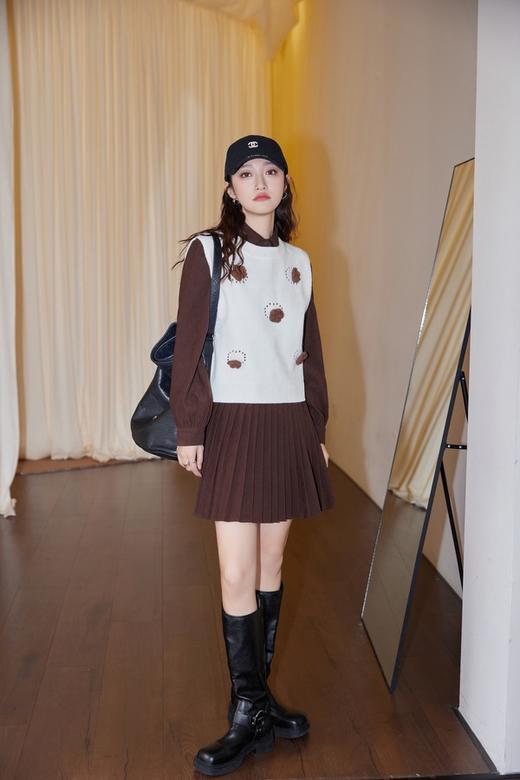 Stay2Weeks 韩系针织背心百褶连衣裙两件套装 19055 商品图1