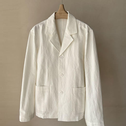 【顺丰包邮】14324 洛诗琳秋季高定款北欧风亚麻棉男士西装外套1010 商品图1