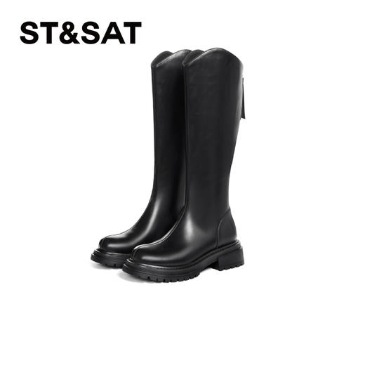 星期六复古高筒不过膝骑士靴SS34117H61 商品图5