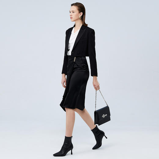 EITIE爱特爱秋季新款气质通勤显瘦百搭高腰半身裙7506202 商品图3