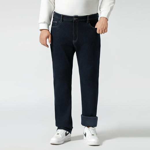 【加绒】【特大码】【新款DMR】大依优型大码男装牛仔裤加肥加大号宽松长裤舒适直筒胖子裤子 商品图1