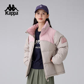 Kappa卡帕背靠背梭织运动羽绒服时尚户外保暖外套防寒服面包服女