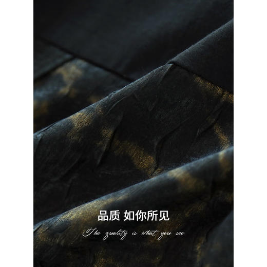 【秒杀】COCOBELLA烫金缎面拼接针织衬衫早春新中式小立领衬衣SR0051 商品图4