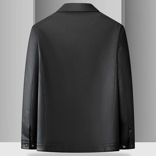 【加绒】【新款DKP】大依优型大码皮衣加绒夹克翻领棉衣胖子大码男休闲商务宽松加肥加大上衣冬季外套 商品图2