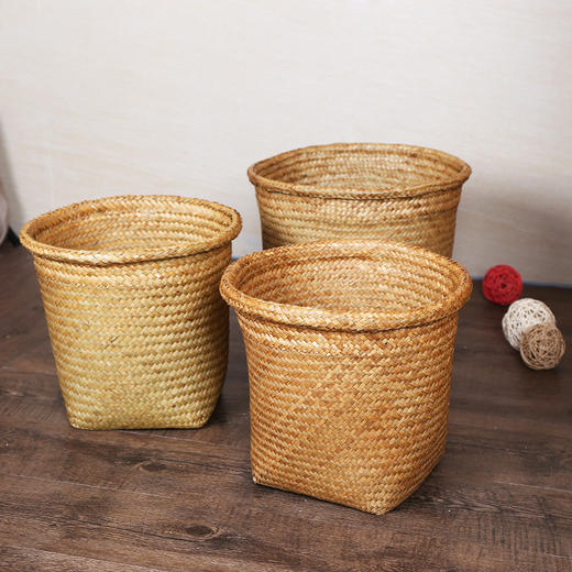 【大中小号可选】娜家手工编圆柱形收纳篮 商品图2