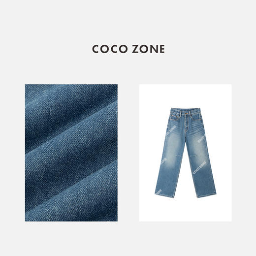 COCO ZONE 复古高级感显瘦直筒水洗牛仔裤CC1D2526 商品图2
