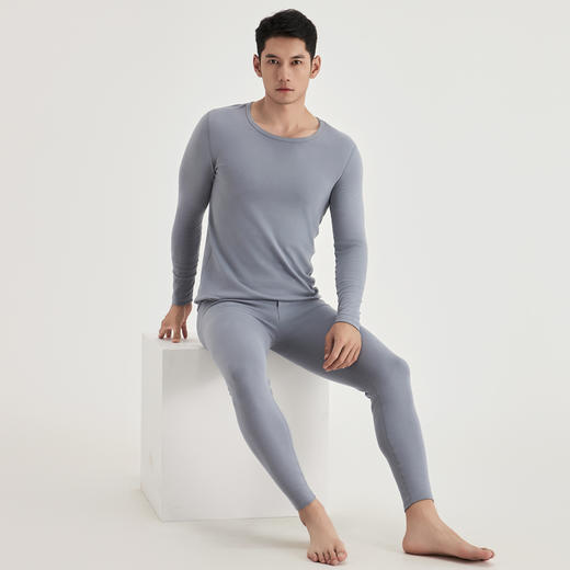 weyo秋冬男士双面磨毛保暖打底圆领内衣套装B16301+B16402 商品图3