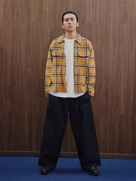 SUPERTOFU(SPTF)/RC-AW24-S033/做旧磨损细节 拉链 格纹衬衫