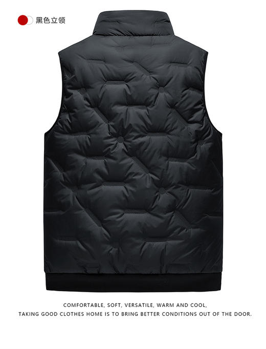 【新款DHD】大依优型大码男装立领棉马甲简约休闲宽松外套男坎肩背心上衣男士 商品图3