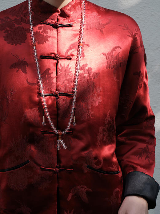 盛唐牡丹| 双面穿冠乐绉夹棉外套 商品图4