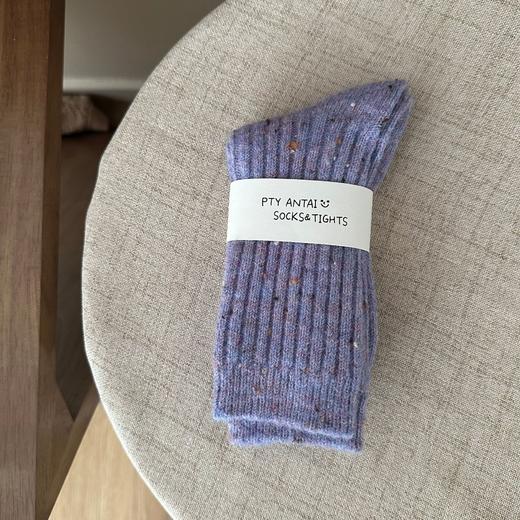 【一秒蓄热，点子纱羊驼袜】点子纱加厚保暖羊驼米羊毛袜子，手感软糯不臃肿不勒脚，中筒袜混色日系加厚外穿秋冬季长筒袜QQ 商品图6