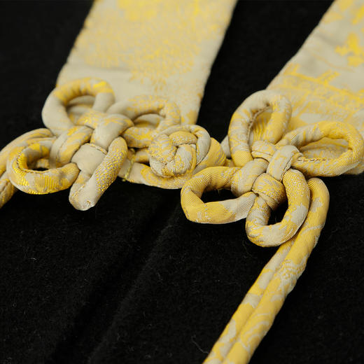 PH961斯尔丽24冬季新款新国风拼提花盘扣廓时尚V型领双面呢羊毛大衣 商品图4