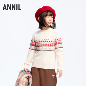 女童费尔岛提花毛衣冬季新款安奈儿童装实体店同款AG444627
