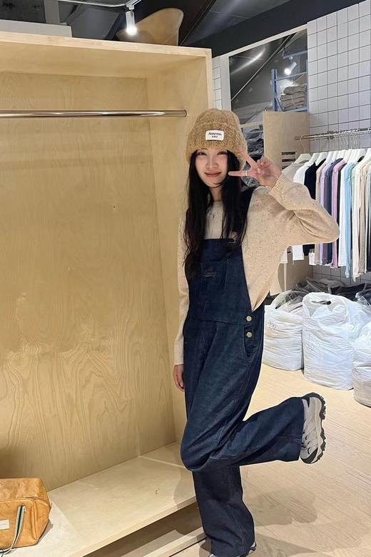 HAYES 绒感单宁色背带裤 19028 商品图4