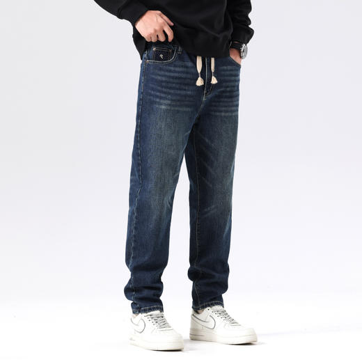 【新款DQ】大依优型大码直筒松紧腰牛仔裤长裤男舒适休闲简约百搭加肥加大男装潮款 商品图2