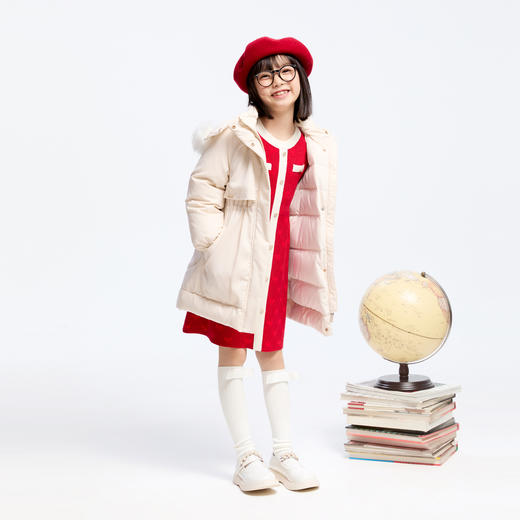 【御寒-5~5℃】女童收腰羽绒外套中长款85绒子冬季新款安奈儿童装实体店同款AG445811 商品图3