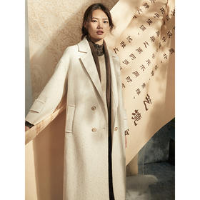 famecoco范可儿毛呢大衣女士冬季设计感韩版羊毛外套F208AC112