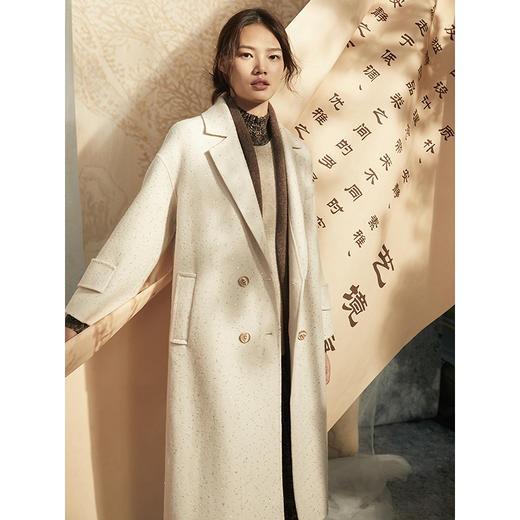 famecoco范可儿毛呢大衣女士冬季设计感韩版羊毛外套F208AC112 商品图0