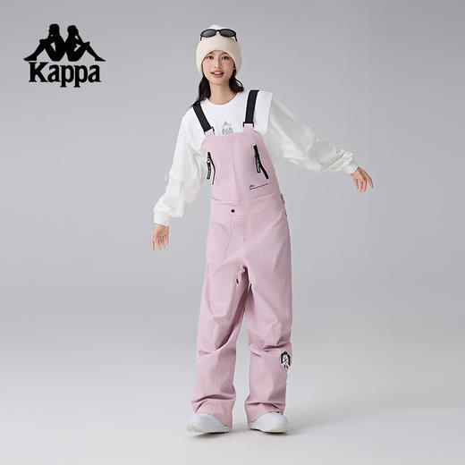 Kappa卡帕背靠背冬季透湿户外滑雪裤背带裤男宽松直筒裤子女 商品图2