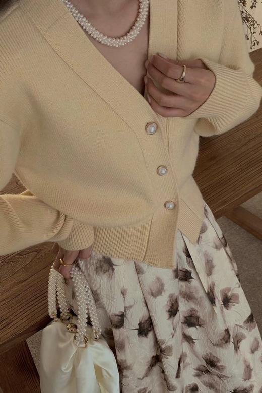 Stay2Weeks 黄色针织开衫印花半裙套装 19041 商品图3