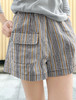 TYNVIE 明线松紧腰休闲短裤-灰条纹 商品缩略图2
