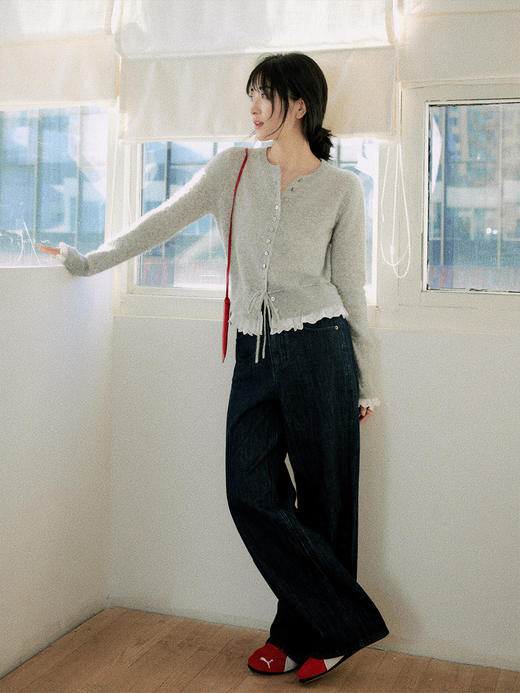 【Even Vintage】复古感 赤耳原牛宽松高腰直筒长裤休闲简约牛仔裤女 商品图2