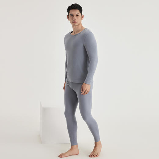 weyo秋冬男士双面磨毛保暖打底圆领内衣套装B16301+B16402 商品图2