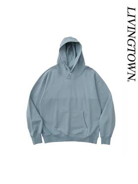 LIVINGTOWN/LT重磅暗扣连帽卫衣