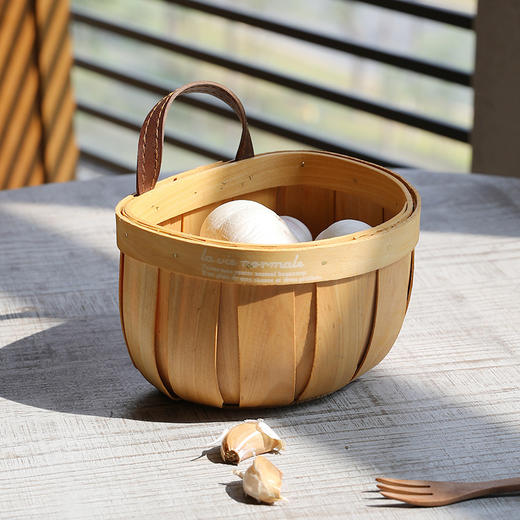 【蜜糖色】娜家壁挂竹编葱姜蒜收纳筐 商品图3