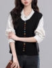 LR圆领撞色小扣子针织马甲 商品缩略图2