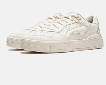 李宁COMMON 80s女子小白鞋舒适软弹经典休闲鞋AGCU084-2 商品图0