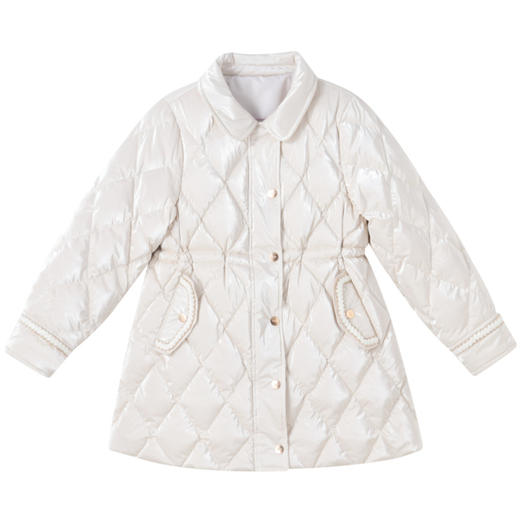 【轻暖0~10℃】女童小香风收腰羽绒中长款外套冬季新款安奈儿童装实体店同款AG445813 商品图5