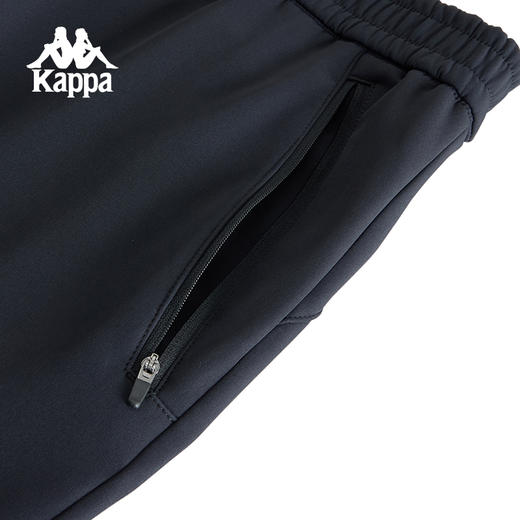 Kappa卡帕背靠背2024新款软壳防风运动裤加绒保暖长裤直筒裤子男K0E72AY40 商品图3