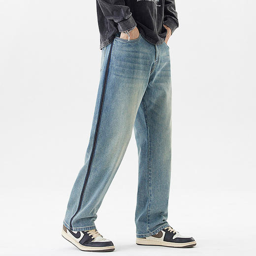 【新款DQ】大依优型大码潮款直筒牛仔裤长裤男舒适休闲简约百搭加肥加大男装 商品图2