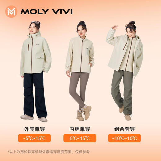 MOLYVIVI 魔力薇薇宽松软壳三合一机能外套（MQ） 商品图3