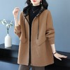 CC-10-5752连帽毛呢外套韩版宽松拉链开衫女士秋冬季时尚休闲大码胖MM上衣潮 商品缩略图0