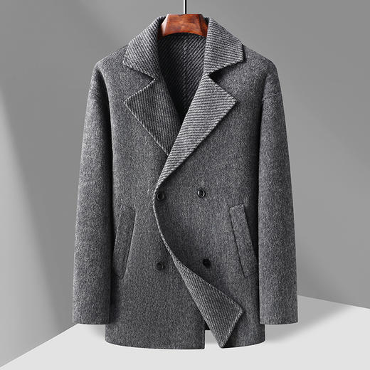【新款DAB】大依优型大码男装羊毛呢双面呢大衣大衣外套手工呢子中长款胖子休闲男士 商品图8