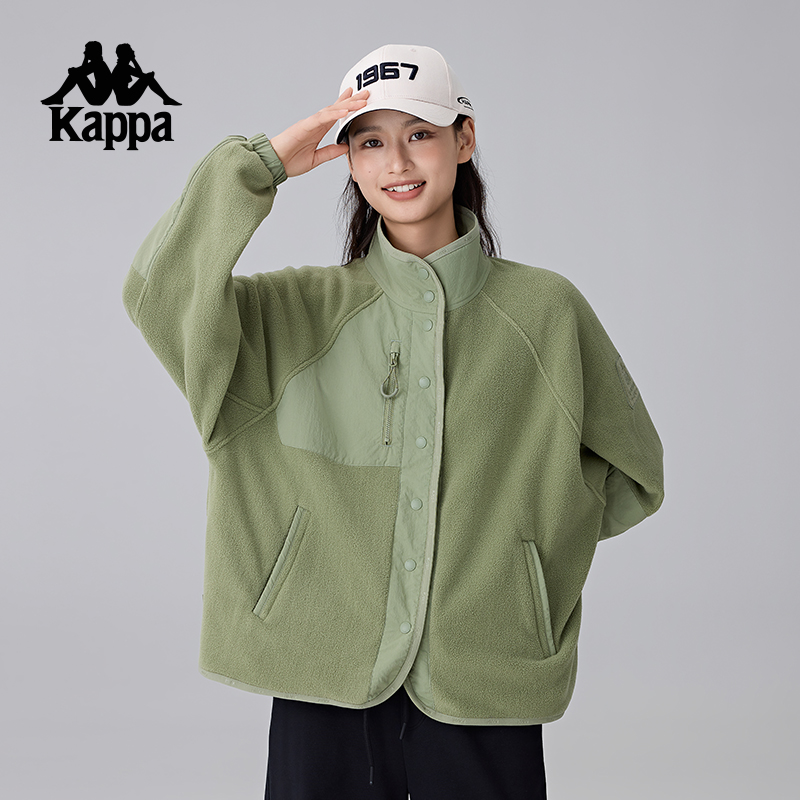 Kappa卡帕背靠背秋冬针织开衫2024新款复古运动外套女款休闲上衣KPDHDWK01