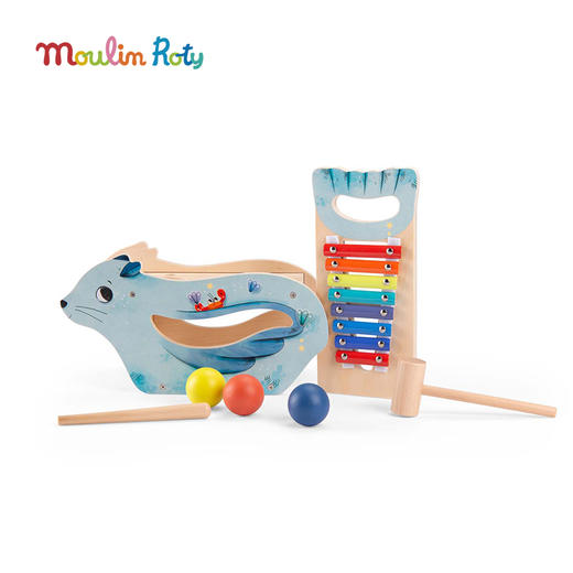 Moulin Roty 丛林木吉他 弹奏乐器  适合3岁+ 音律启蒙 促进大脑发育 抒发情绪 丛林系列 法国品牌-668414 商品图5