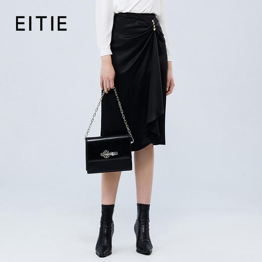 EITIE爱特爱秋季新款气质通勤显瘦百搭高腰半身裙7506202 商品图0