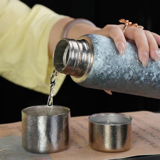 暗香疏影纯钛保温杯 双层纯钛高档水杯户外旅行焖泡茶杯 商品图3