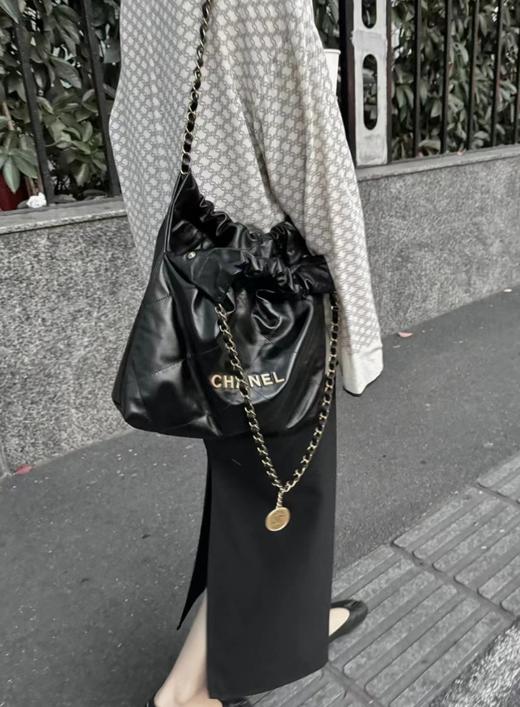 香奶奶|22S 垃圾袋22bag 黑色银字银扣|（HH） 商品图2